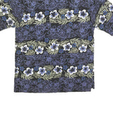 STRAIGHT DOWN Mens Black Blue Green Floral Short Sleeve Polo Shirt M Cotton
