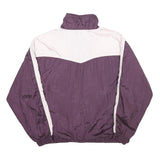 CASUAL CONCEPTS Womens Purple & White Zip Jacket XL Nylon Plain Colourblock