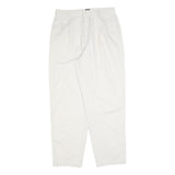 DOCKERS Womens White Regular Fit Straight Leg Trousers W29 L28 Cotton Blend Zip