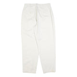 DOCKERS Womens White Regular Fit Straight Leg Trousers W29 L28 Cotton Blend Zip