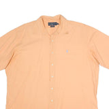 RALPH LAUREN Mens Peach Shirt XL Cotton Blend Short Sleeve Casual