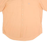 RALPH LAUREN Mens Peach Shirt XL Cotton Blend Short Sleeve Casual