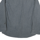 WORK N SPORT Mens Grey Cotton Blend Shirt L Button Front Long Sleeve Relaxed Fit