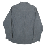 WORK N SPORT Mens Grey Cotton Blend Shirt L Button Front Long Sleeve Relaxed Fit