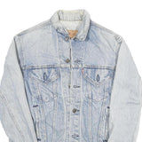 LEVI'S Womens Blue Cotton Blend Denim Jacket S Button Plain Classic Fit