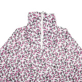 WHY NOT Womens Pink & Black Animal Print Nylon Jacket L Woven Oversized