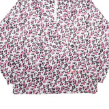 WHY NOT Womens Pink & Black Animal Print Nylon Jacket L Woven Oversized