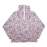 WHY NOT Womens Pink & Black Animal Print Nylon Jacket L Woven Oversized