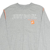 NIKE Mens Grey Sweatshirt Just Do It Crew Neck M Lightweight Cotton Pullover