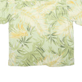 IZOD Mens Green & Yellow Silk Hawaiian Shirt XL Summer Beach Patterned Casual
