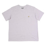 CARHARTT Womens White Speckled T-Shirt XL Short Sleeve Crew Neck Pocket Casual