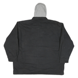 DICKIES Mens Black & Grey Hooded Zip Jacket 2XL Cotton Blend Workwear Casual