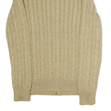 LAUREN RALPH LAUREN Womens Beige Patterned Jumper Zip Up Cable Knit S