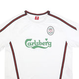 LFC Mens White Football T-Shirt XL Short Sleeve Crew Neck Carlsberg Logo