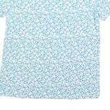 PHASE EIGHT Womens Blue & White Floral Cotton Blend Top Short Sleeve V-Neck UK