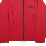 ADIDAS Womens Red Zip Jacket UK 10 Polyester Plain Lightweight Sportswear