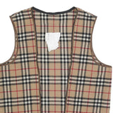 BURBERRY Womens Beige Classic Check Wool Blend Vest Jacket Lining S Sleeveless