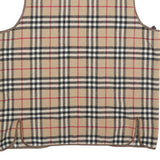 BURBERRY Womens Beige Classic Check Wool Blend Vest Jacket Lining S Sleeveless