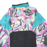 BROOKS Mens Black & Turquoise Abstract Print Jacket M Polyester Blend Zip
