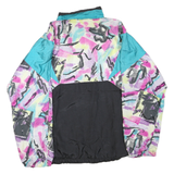 BROOKS Mens Black & Turquoise Abstract Print Jacket M Polyester Blend Zip