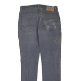 DICKIES Mens Cotton Blend Blue Regular Straight Trousers W32 L34 Workwear Zip