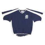 MAJESTIC Mens Navy & White Baseball Windbreaker XL Nylon Plain Team Jacket