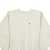 CHAMPION REVERSE WEAVE Mens Cream Crew Neck L Sweatshirt Cotton Blend Pullover