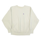 CHAMPION REVERSE WEAVE Mens Cream Crew Neck L Sweatshirt Cotton Blend Pullover