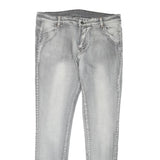 ONE Mens Jeans Grey Regular Skinny Denim Light W36 L30 Stylish Casual Wear