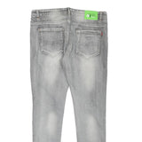 ONE Mens Jeans Grey Regular Skinny Denim Light W36 L30 Stylish Casual Wear