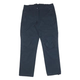 Mens Regular Fit Zip Closure Polyester Blend Black Trousers W34 L32 Comfortable