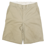 DICKIES Mens Shorts Beige Casual L W36 Cotton Blend Workwear Logo