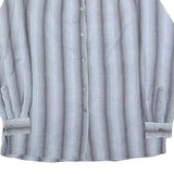 SSH Womens Blue White Stripe Cotton Shirt L Casual Long Sleeve Button Up