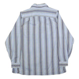 SSH Womens Blue White Stripe Cotton Shirt L Casual Long Sleeve Button Up