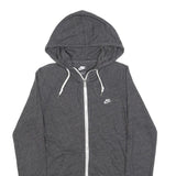 NIKE Womens Grey Hoodie S Full Zip Cotton Blend Casual Sweatshirt