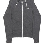 NIKE Womens Grey Hoodie S Full Zip Cotton Blend Casual Sweatshirt