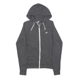 NIKE Womens Grey Hoodie S Full Zip Cotton Blend Casual Sweatshirt