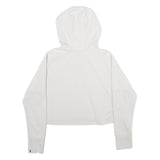 ADIDAS Womens White Pullover Hoodie XS Cropped Cotton Blend Sweatshirt
