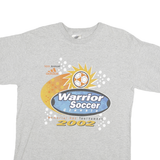 ADIDAS Mens Grey Warrior Soccer Classic Cotton Blend T-Shirt M Short Sleeve Crew