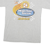 ADIDAS Mens Grey Warrior Soccer Classic Cotton Blend T-Shirt M Short Sleeve Crew
