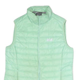 JACK WOLFSKIN Womens Green Light Green Quilted Gilet UK 10 Polyester Blend Zip