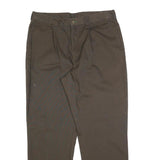 TOMMY HILFIGER Mens Cotton Blend Brown Regular Straight Trousers W38 L32 Casual