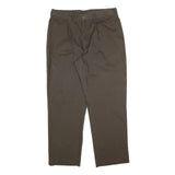 TOMMY HILFIGER Mens Cotton Blend Brown Regular Straight Trousers W38 L32 Casual
