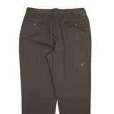 TOMMY HILFIGER Mens Cotton Blend Brown Regular Straight Trousers W38 L32 Casual
