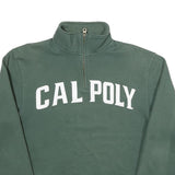 JANSPORT Mens Green Cal Poly 1/4 Zip S Sweatshirt Cotton Blend Pullover