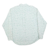 LETS GO Mens Blue & White Polka Dot Shirt L Long Sleeve Button Front Casual