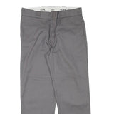 DICKIES Mens Cotton Blend Grey Regular Fit Straight Leg Trousers W34 L29