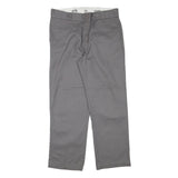 DICKIES Mens Cotton Blend Grey Regular Fit Straight Leg Trousers W34 L29