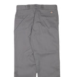 DICKIES Mens Cotton Blend Grey Regular Fit Straight Leg Trousers W34 L29