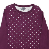 TOMMY HILFIGER Womens Maroon & White Patterned Crew Neck Basic Knit Jumper L